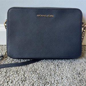 Michael Kors - Navy Blue - Gold Chain Crossbody